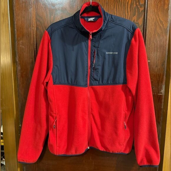 Lands' End Men's Bold Red and Black Performance Jacket - Picture 1 of 6